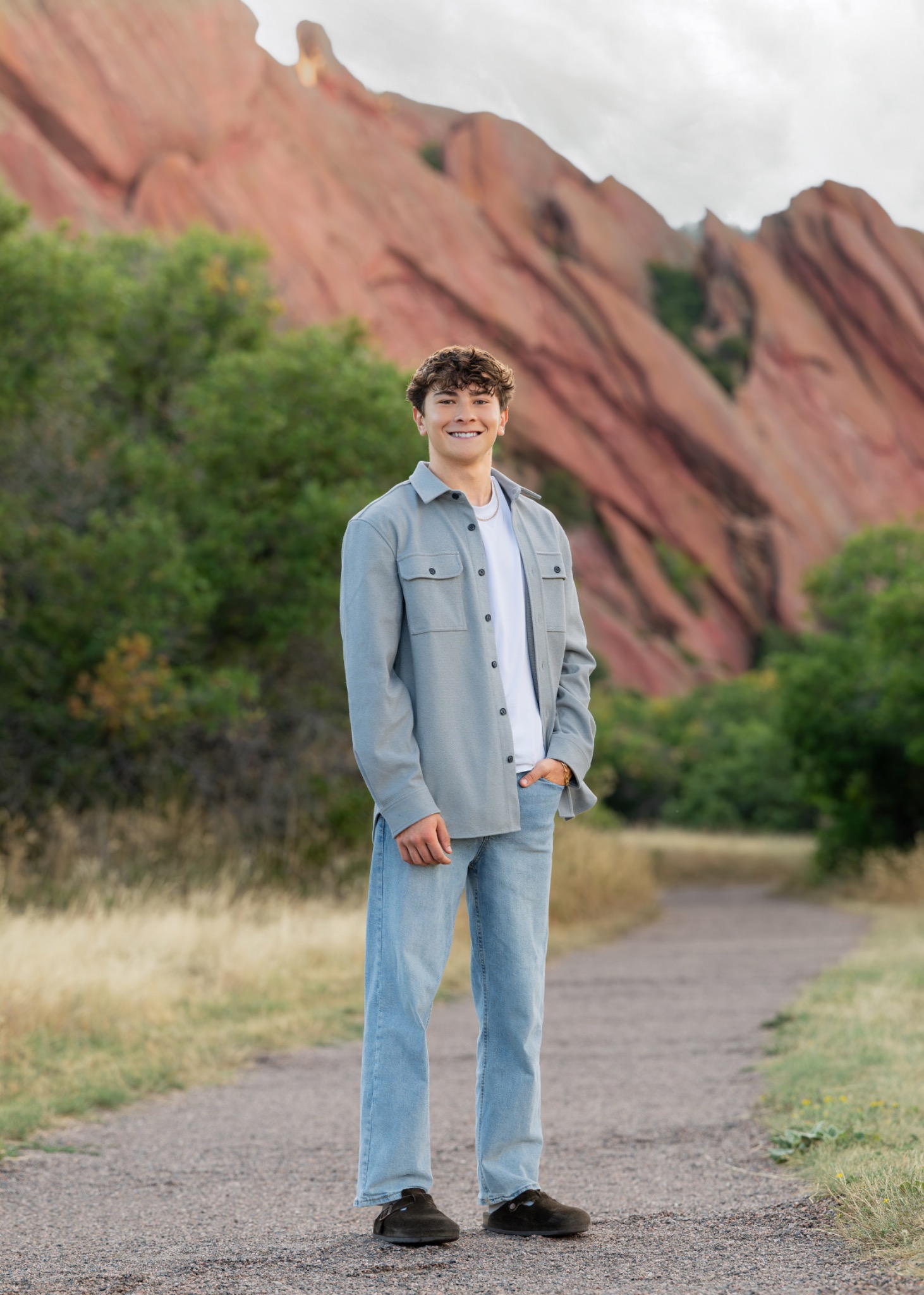 High school senior portrait outdoors
